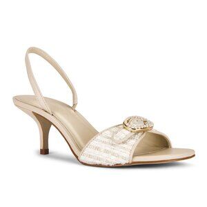 Steve Madden Henrietta-P Sandal in Ivory White Cream Slingback Pump Heels 6.5